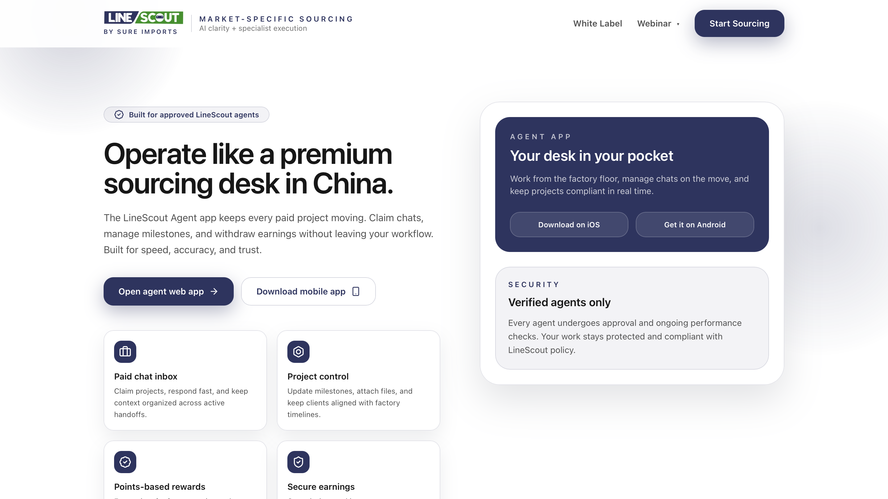 LineScout Agent Website interface built with AI-assisted workflow