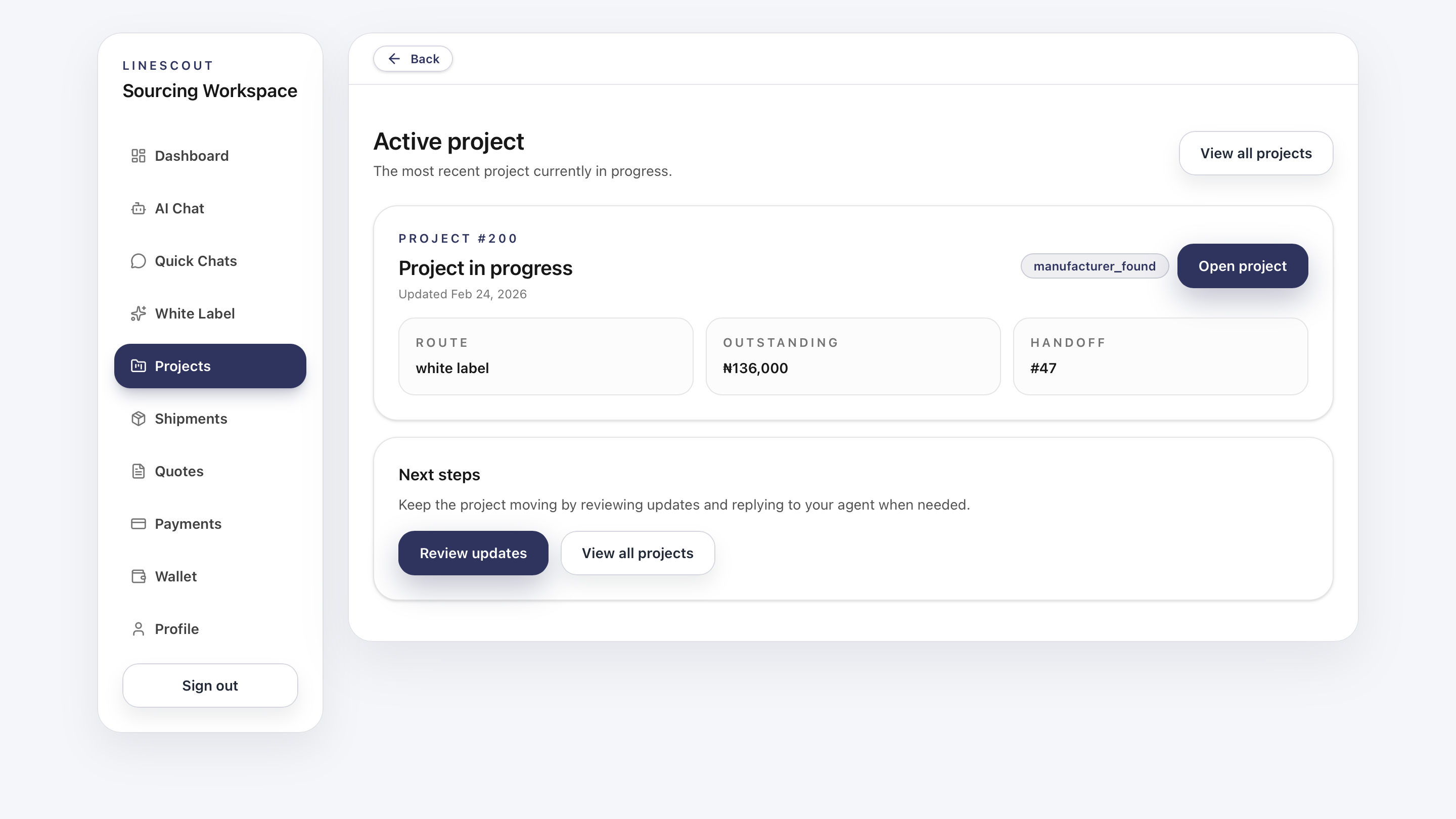 LineScout Sourcing Dashboard built with AI-assisted workflow